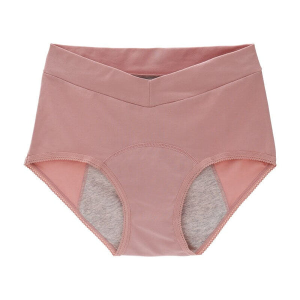 Culotte menstruelle en coton avec dentelle couleur rose