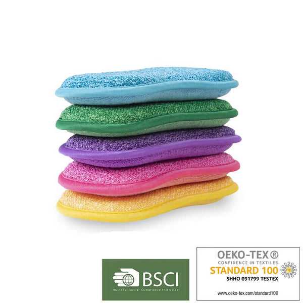 6 Eponges Lavables Réutilisables Microfibre Vaisselle Grattante Ecologique  Tampons Antibactérienne Non Odor Brosse - Cdiscount Au quotidien