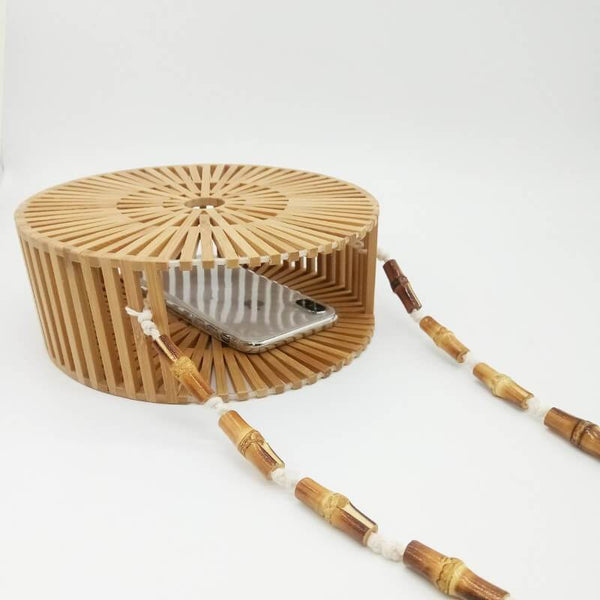 Intérieur sac bandoulière corde/bambou