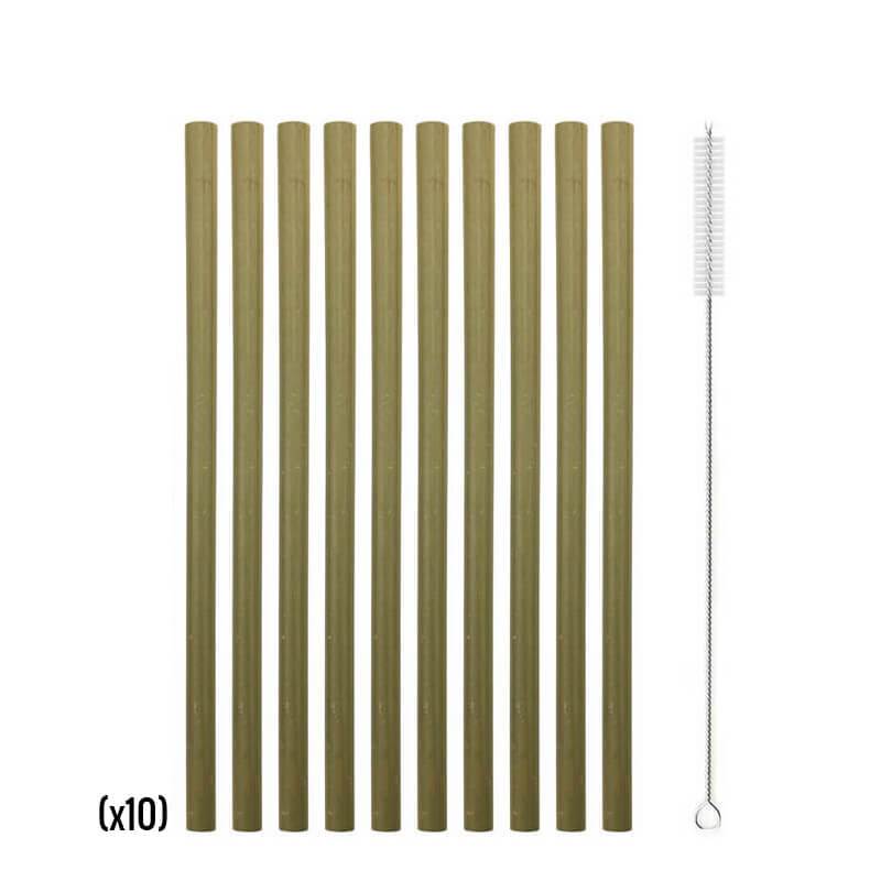 Paille Jetable en Fibre de Bambou L 19,7 cm Ø 0,08 cm - Natural Bambou Pas  Cher