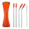 Paille inox embout silicone orange