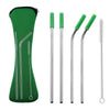 Paille inox embout silicone vert