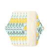 6 serviettes hygiéniques lavables flux léger motif citron